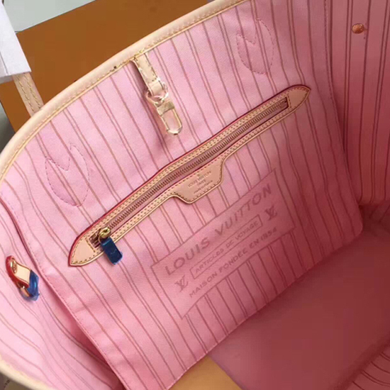 Louis Vuitton N41050 Neverfull MM Shoulder Bag Damier Azur Canvas Louis Vuitton N41050 Neverfull MM Shoulder Bag Damier Azur Canvas