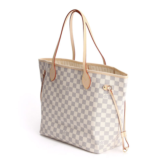 Louis Vuitton N51107 Neverfull MM Shoulder Bag Damier Azur Canvas Louis Vuitton N51107 Neverfull MM Shoulder Bag Damier Azur Canvas