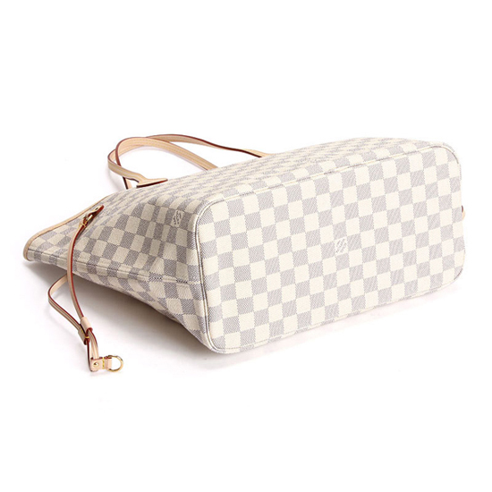 Louis Vuitton N51107 Neverfull MM Shoulder Bag Damier Azur Canvas Louis Vuitton N51107 Neverfull MM Shoulder Bag Damier Azur Canvas