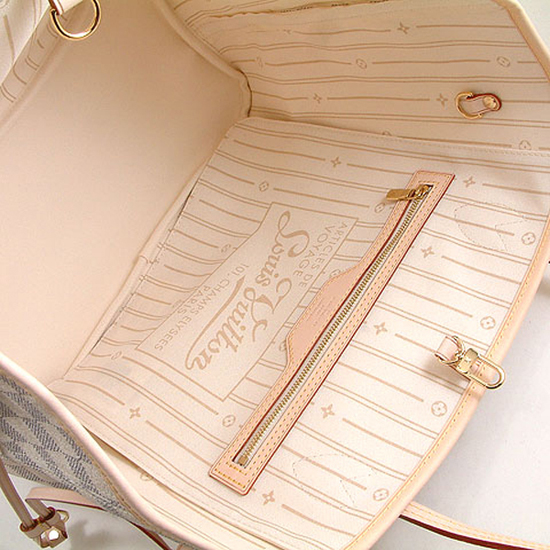 Louis Vuitton N51107 Neverfull MM Shoulder Bag Damier Azur Canvas Louis Vuitton N51107 Neverfull MM Shoulder Bag Damier Azur Canvas