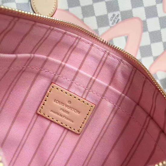 Louis Vuitton N41050 Neverfull MM Shoulder Bag Damier Azur Canvas Louis Vuitton N41050 Neverfull MM Shoulder Bag Damier Azur Canvas