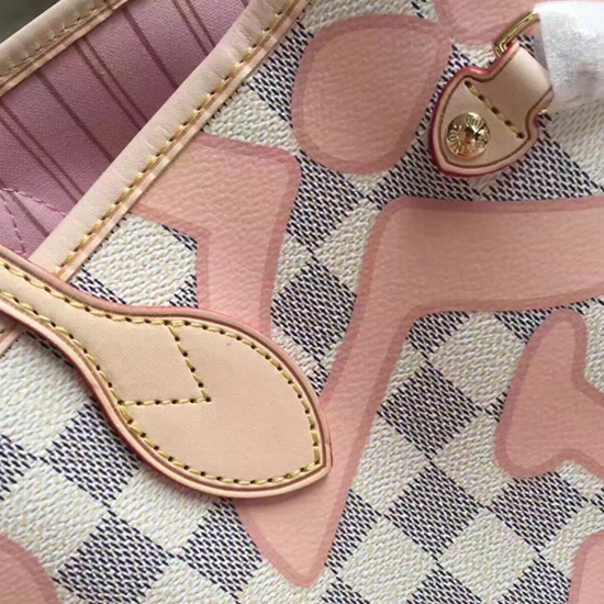 Louis Vuitton N41050 Neverfull MM Shoulder Bag Damier Azur Canvas Louis Vuitton N41050 Neverfull MM Shoulder Bag Damier Azur Canvas