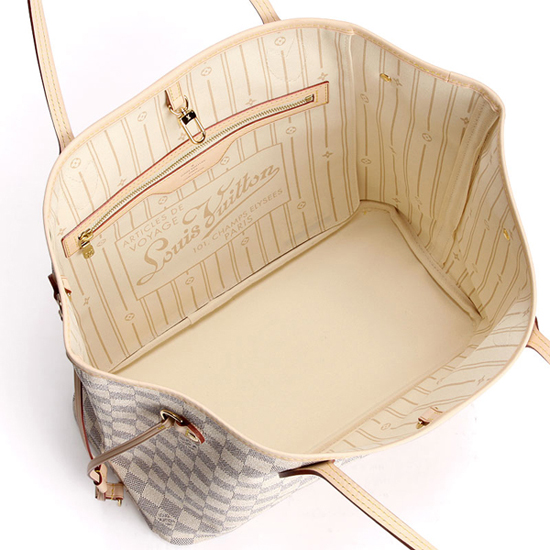 Louis Vuitton N51107 Neverfull MM Shoulder Bag Damier Azur Canvas Louis Vuitton N51107 Neverfull MM Shoulder Bag Damier Azur Canvas