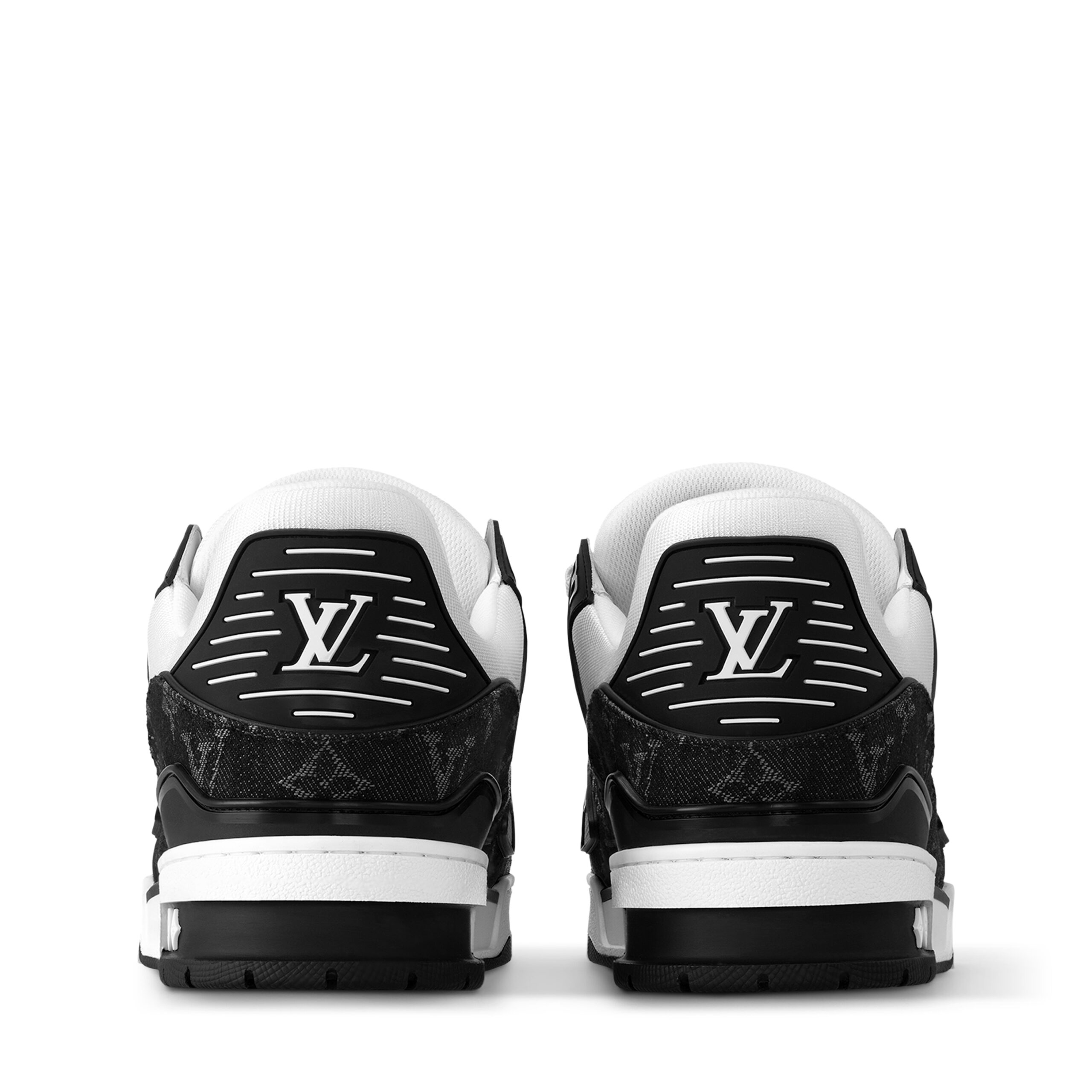 Louis Vuitton Trainer Sneaker Monogram Denim White Black 1A9JGF Louis Vuitton Trainer Sneaker Monogram Denim White Black 1A9JGF
