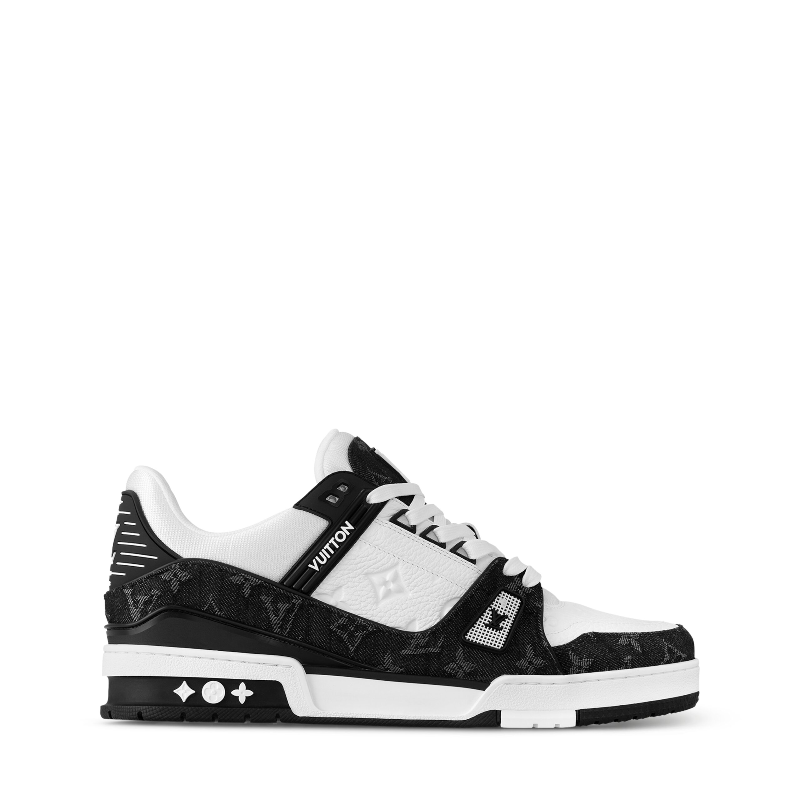 Louis Vuitton Trainer Sneaker Monogram Denim White Black 1A9JGF Louis Vuitton Trainer Sneaker Monogram Denim White Black 1A9JGF