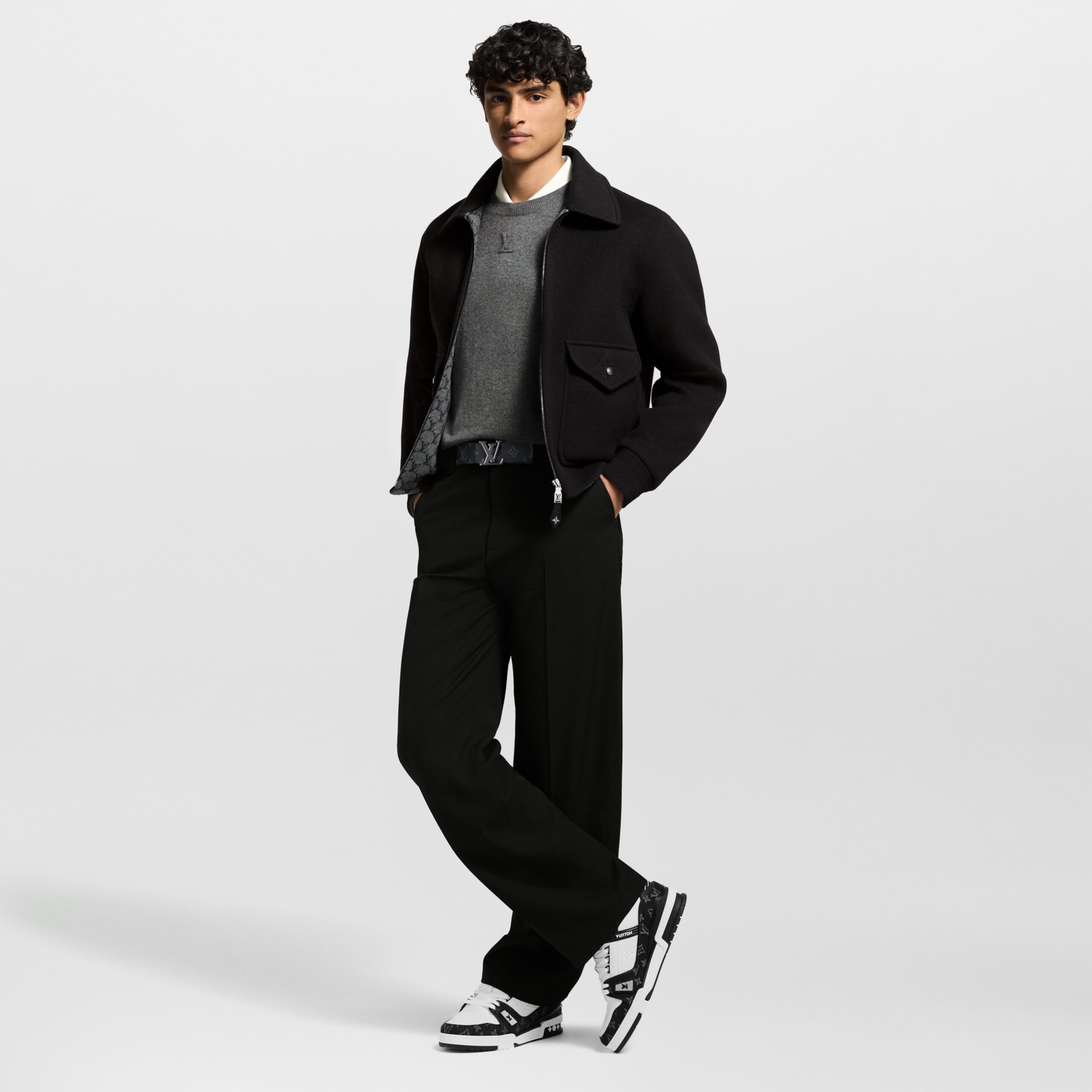 Louis Vuitton Trainer Sneaker Monogram Denim White Black 1A9JGF Louis Vuitton Trainer Sneaker Monogram Denim White Black 1A9JGF