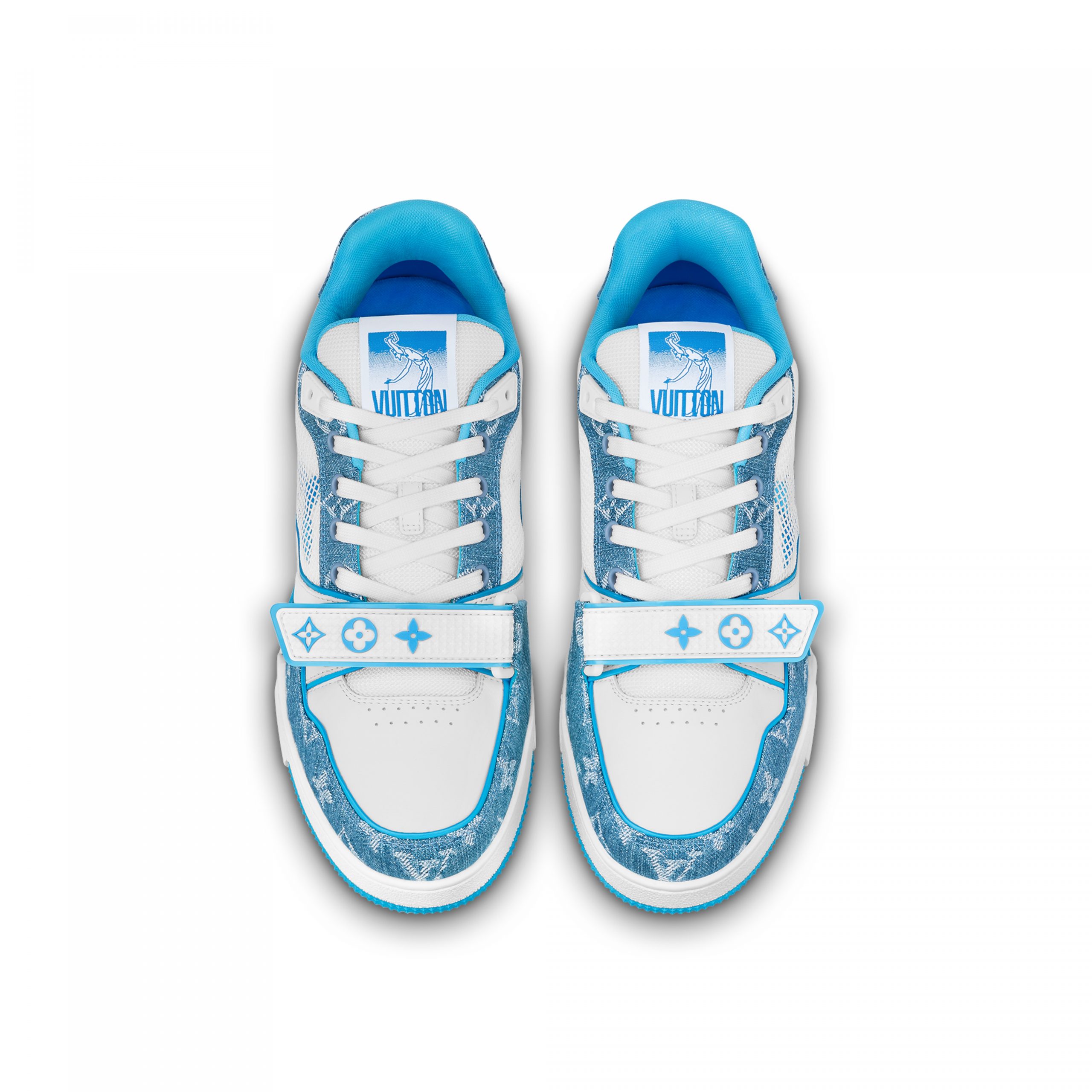 Louis Vuitton LV Trainer Sneaker Velcro strap Monogram denim Blue 1A9ZI6 Louis Vuitton LV Trainer Sneaker Velcro strap Monogram denim Blue 1A9ZI6