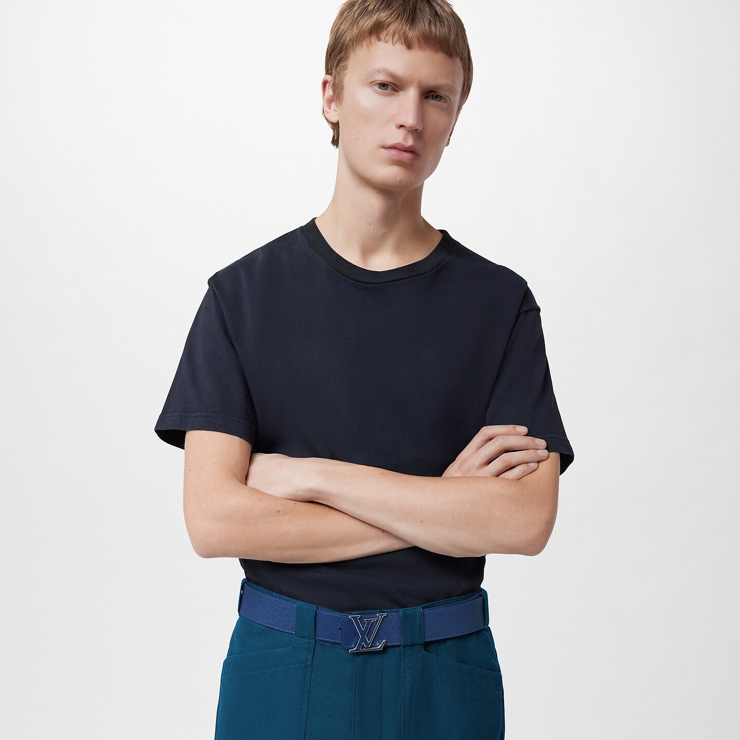 Louis Vuitton M0159U Blue LV Initiales 40mm Reversible Belt Louis Vuitton M0159U Blue LV Initiales 40mm Reversible Belt