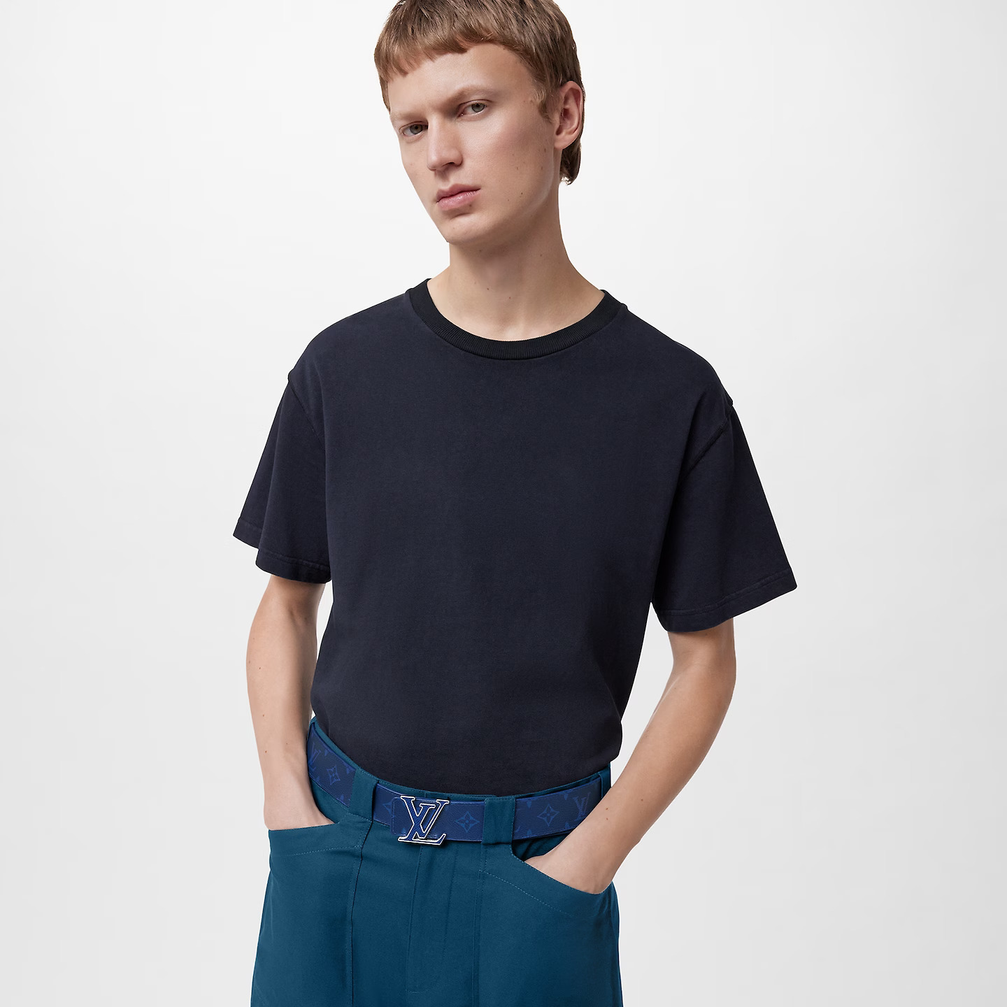 Louis Vuitton M0159U Blue LV Initiales 40mm Reversible Belt Louis Vuitton M0159U Blue LV Initiales 40mm Reversible Belt