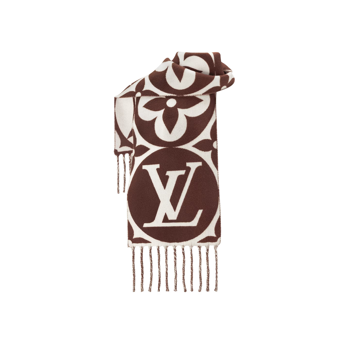 Louis Vuitton Brown M79215 FLIGHT MODE LV Medallion Scarf Louis Vuitton Brown M79215 FLIGHT MODE LV Medallion Scarf