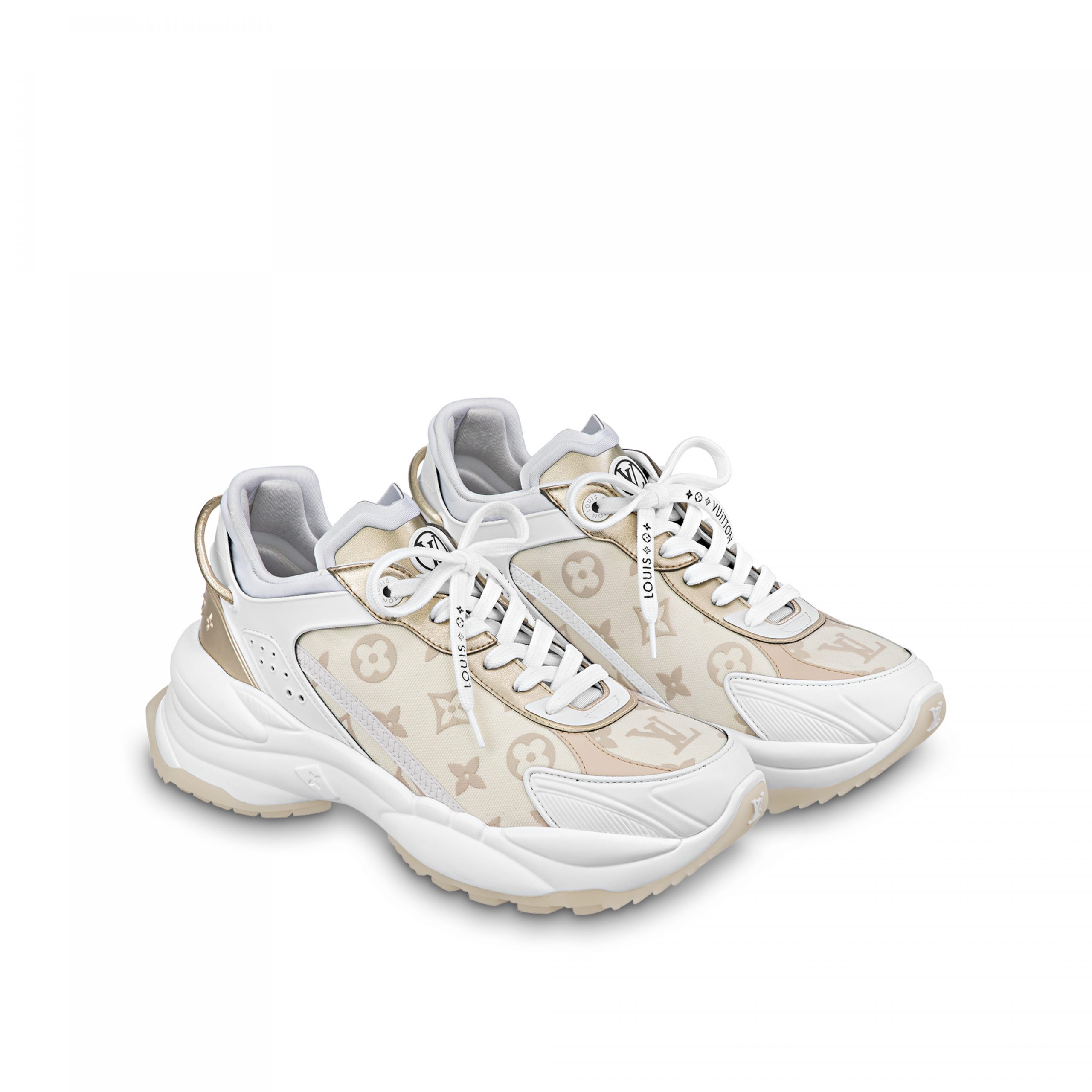 Louis Vuitton LV Run 55 Sneaker Monogram denim Beige 1ABHR7 Louis Vuitton LV Run 55 Sneaker Monogram denim Beige 1ABHR7