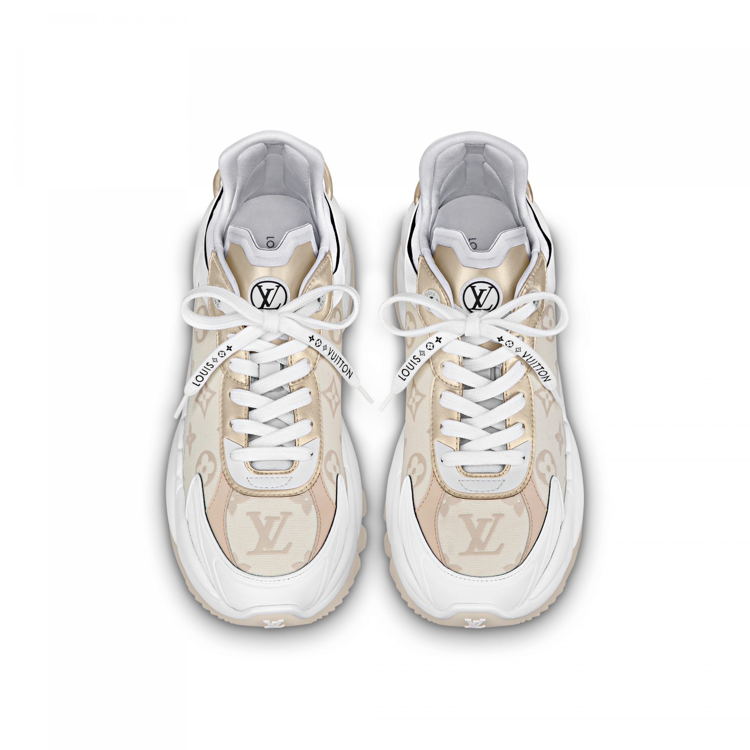 Louis Vuitton LV Run 55 Sneaker Monogram denim Beige 1ABHR7 Louis Vuitton LV Run 55 Sneaker Monogram denim Beige 1ABHR7