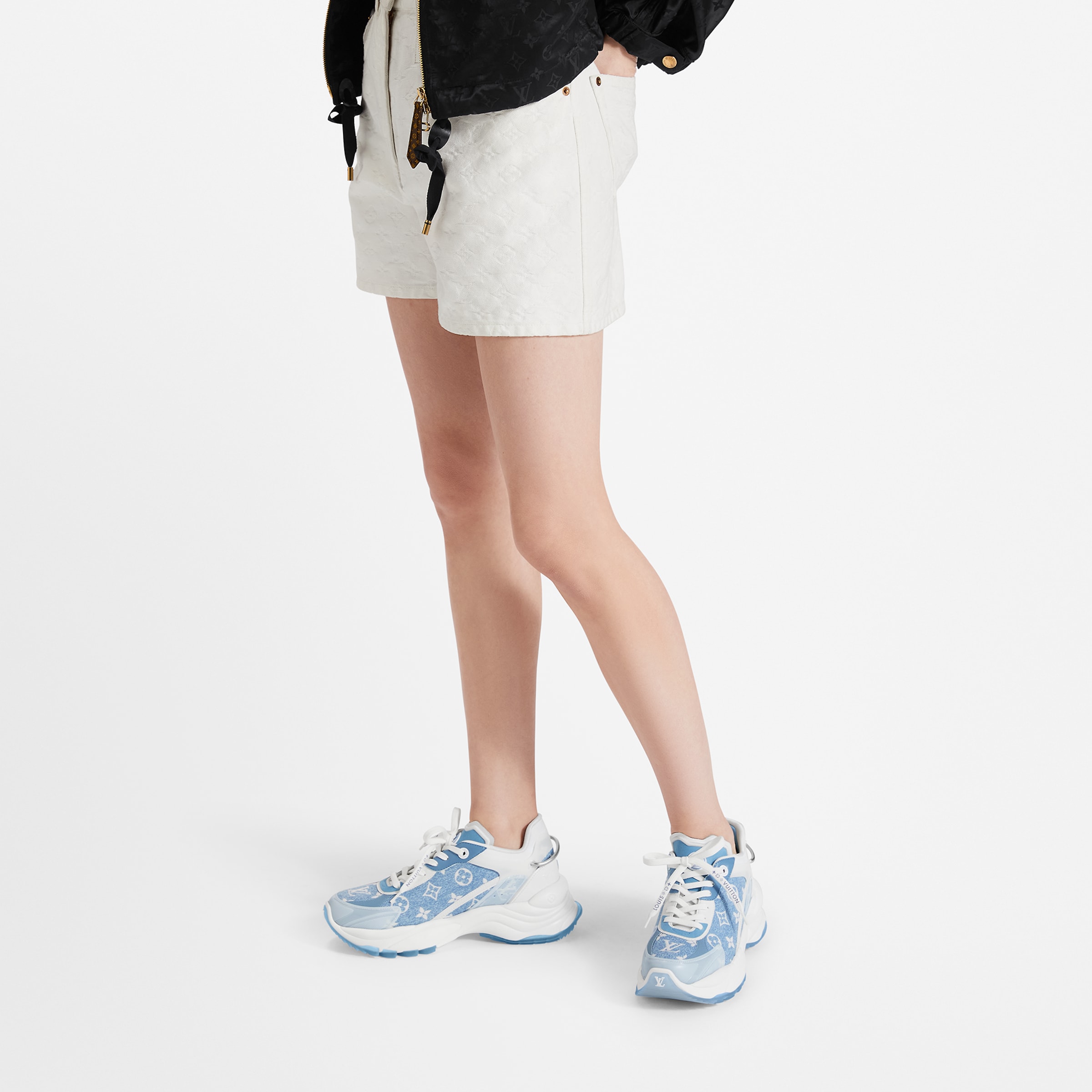 Louis Vuitton LV Run 55 Sneaker Monogram denim Blue 1AB39N Louis Vuitton LV Run 55 Sneaker Monogram denim Blue 1AB39N