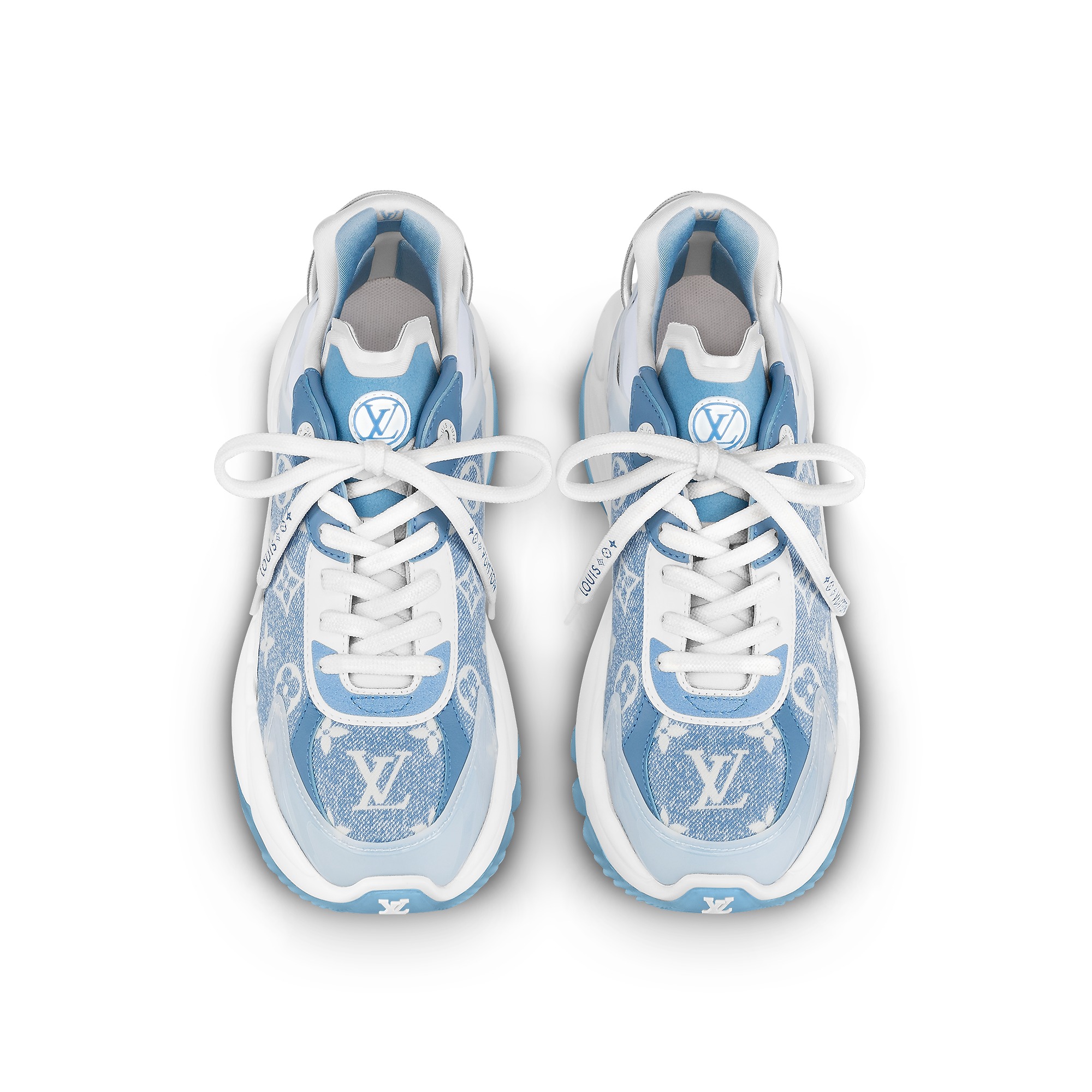 Louis Vuitton LV Run 55 Sneaker Monogram denim Blue 1AB39N Louis Vuitton LV Run 55 Sneaker Monogram denim Blue 1AB39N