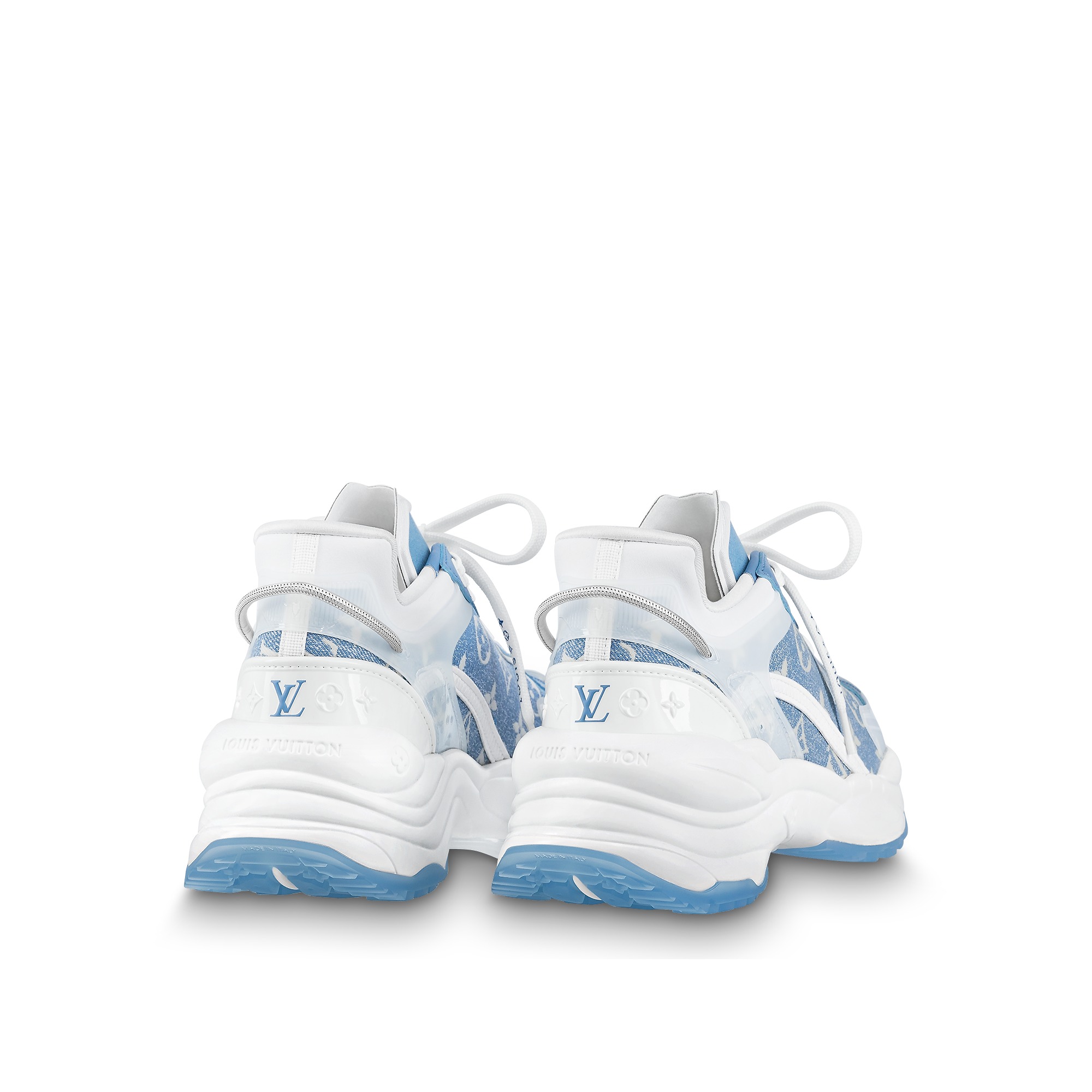 Louis Vuitton LV Run 55 Sneaker Monogram denim Blue 1AB39N Louis Vuitton LV Run 55 Sneaker Monogram denim Blue 1AB39N