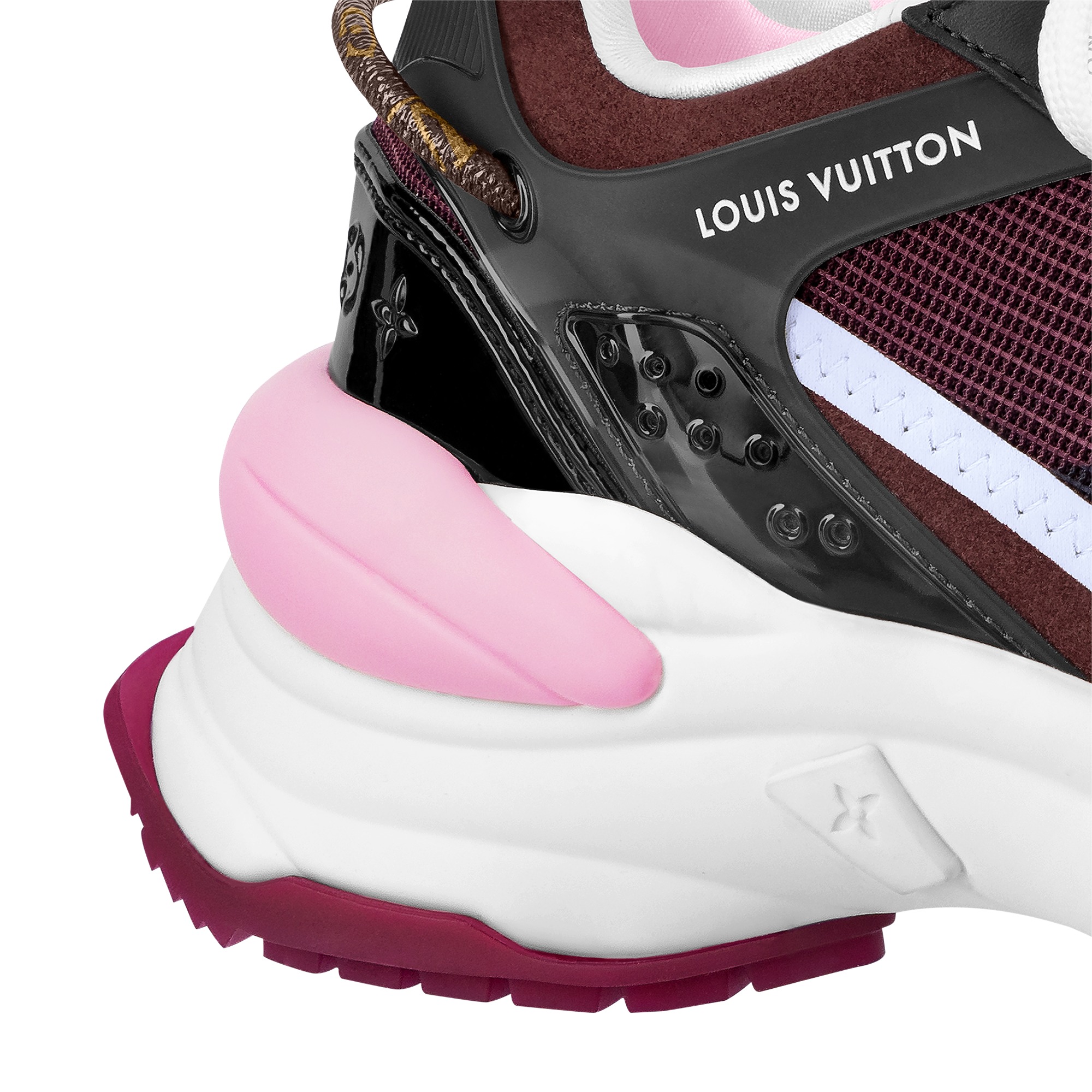 Louis Vuitton LV Run 55 Sneaker Monogram Flower Bordeaux Red 1A9H59 Louis Vuitton LV Run 55 Sneaker Monogram Flower Bordeaux Red 1A9H59