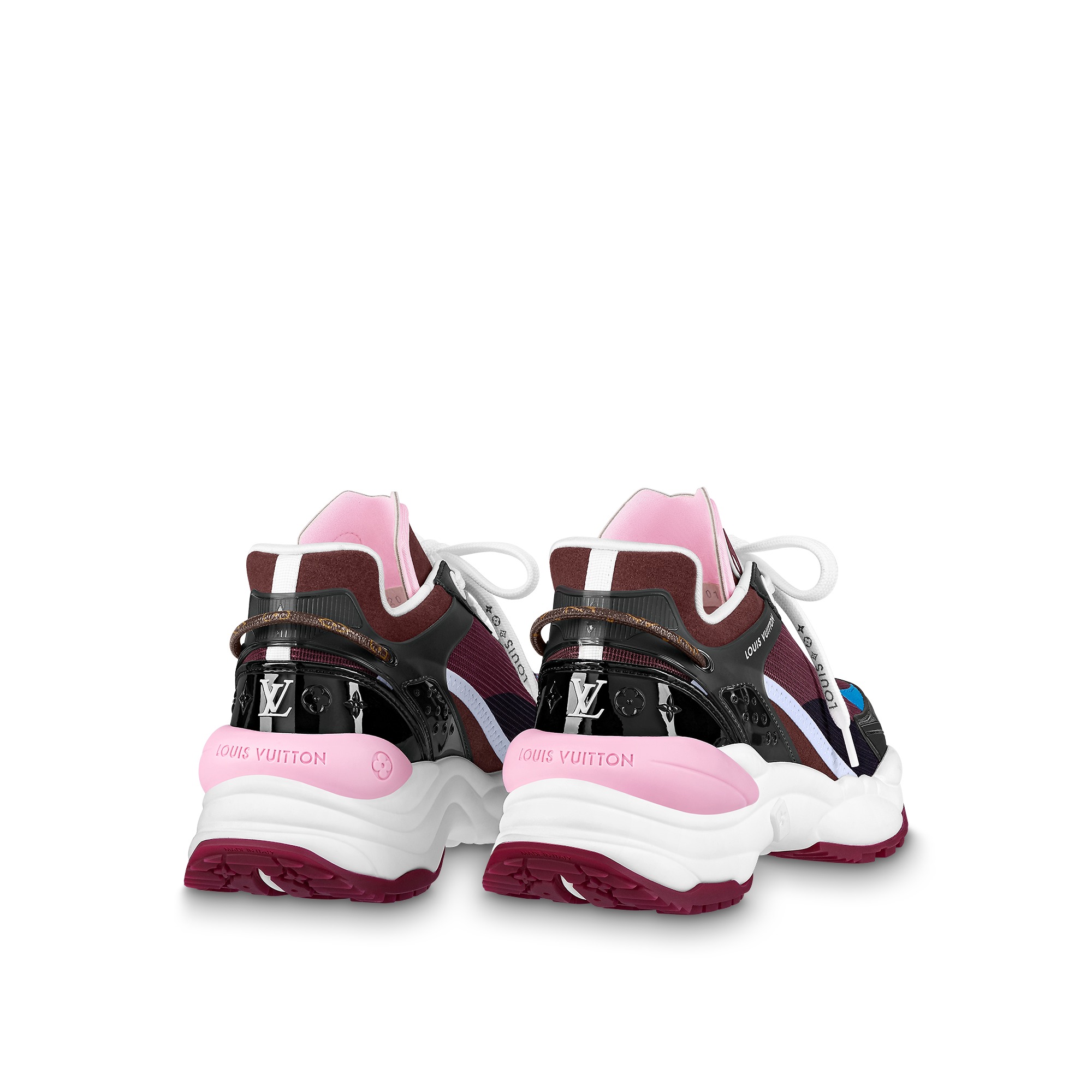 Louis Vuitton LV Run 55 Sneaker Monogram Flower Bordeaux Red 1A9H59 Louis Vuitton LV Run 55 Sneaker Monogram Flower Bordeaux Red 1A9H59