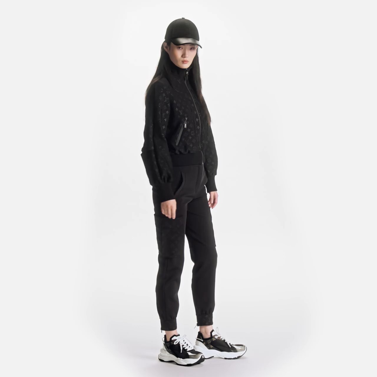 Louis Vuitton LV Run 55 Sneaker Monogram Flowers Black 1AAP5D Louis Vuitton LV Run 55 Sneaker Monogram Flowers Black 1AAP5D