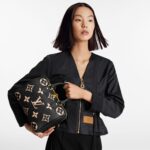 Louis Vuitton M58947 Speedy Bandoulière 25 Bicolor Monogram Empreinte Leather Black Beige