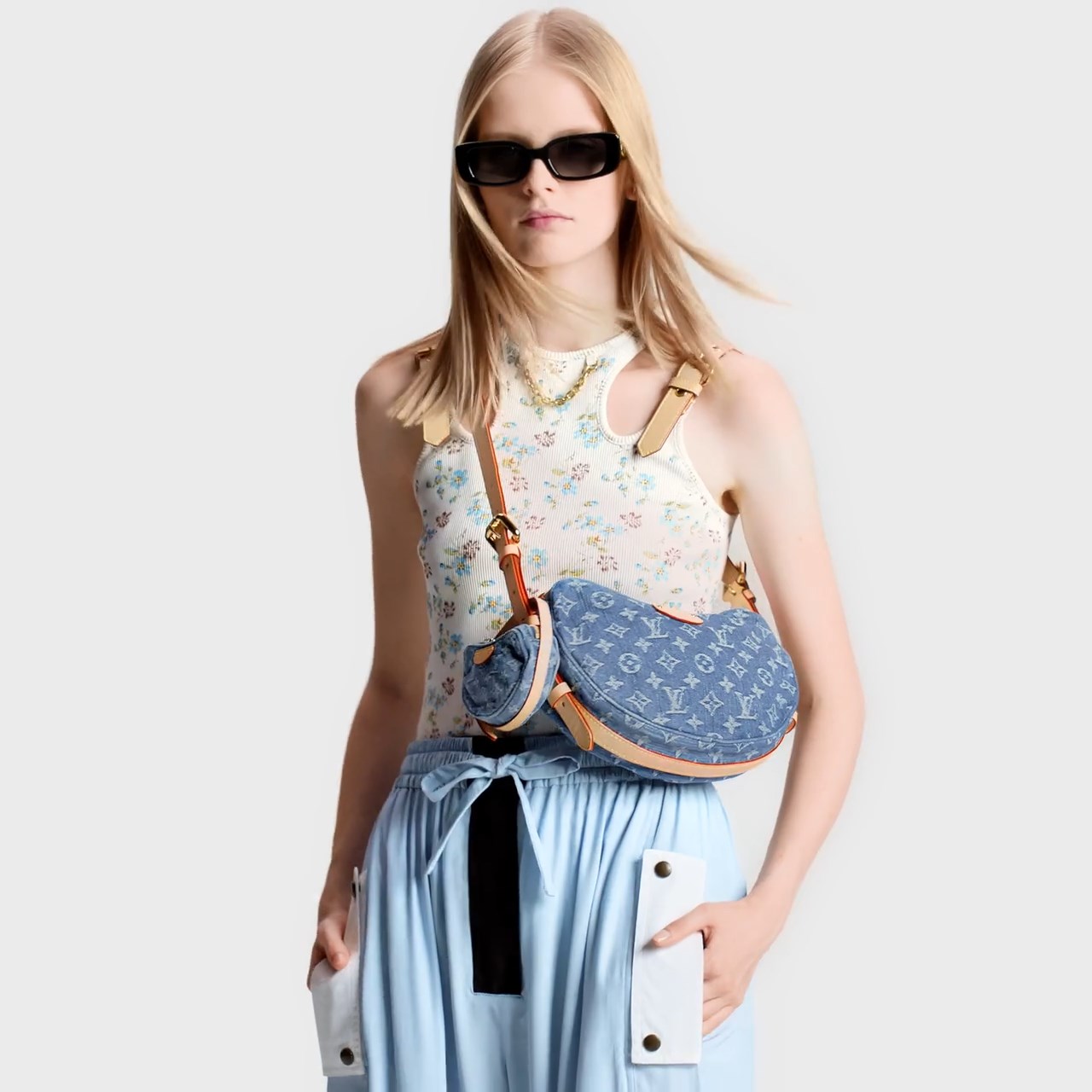 Louis Vuitton M46856 Croissant MM Denim Blue Louis Vuitton M46856 Croissant MM Denim Blue