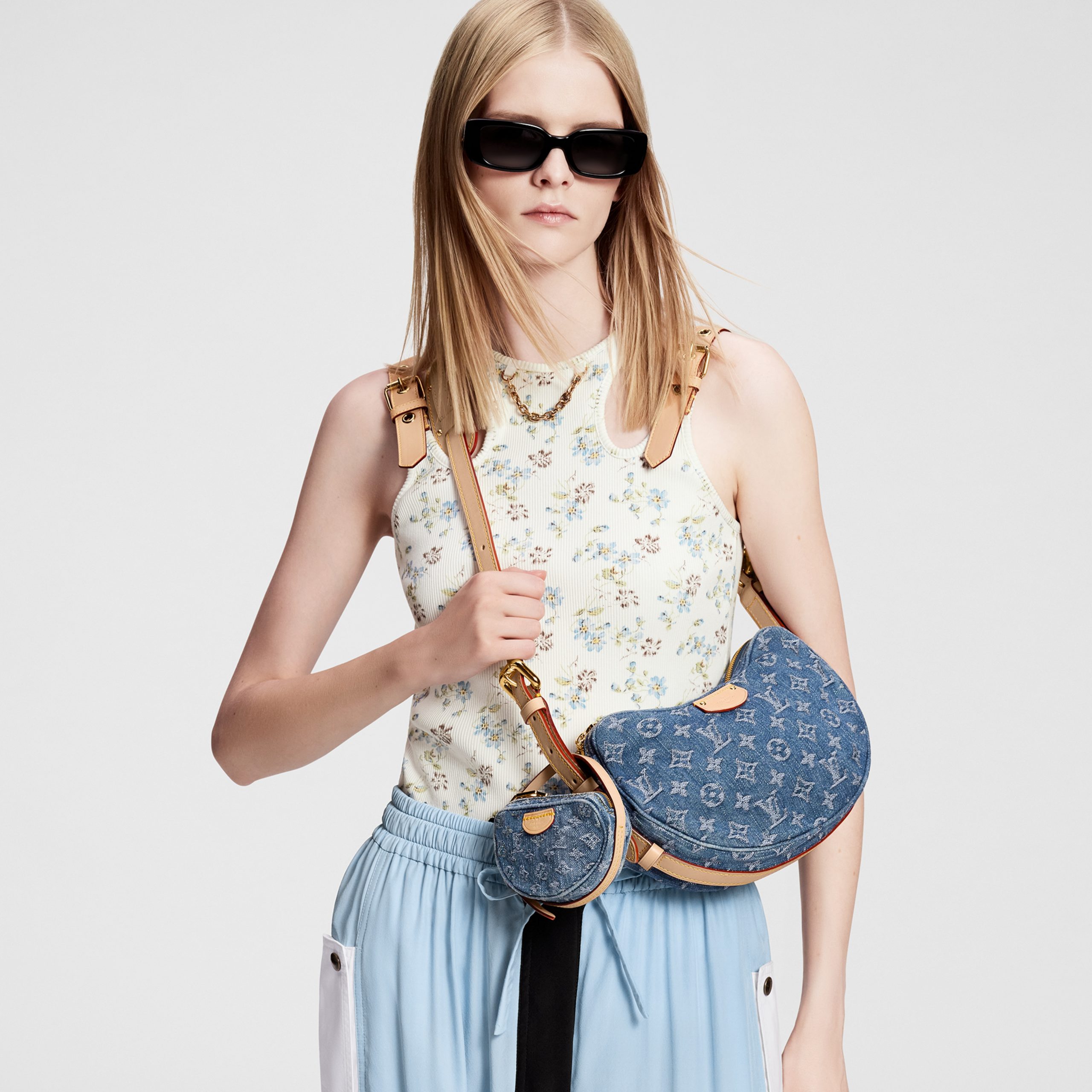 Louis Vuitton M46856 Croissant MM Denim Blue Louis Vuitton M46856 Croissant MM Denim Blue