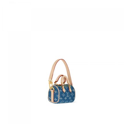 Louis Vuitton M01701 Micro Speedy Bag Charm Denim Blue