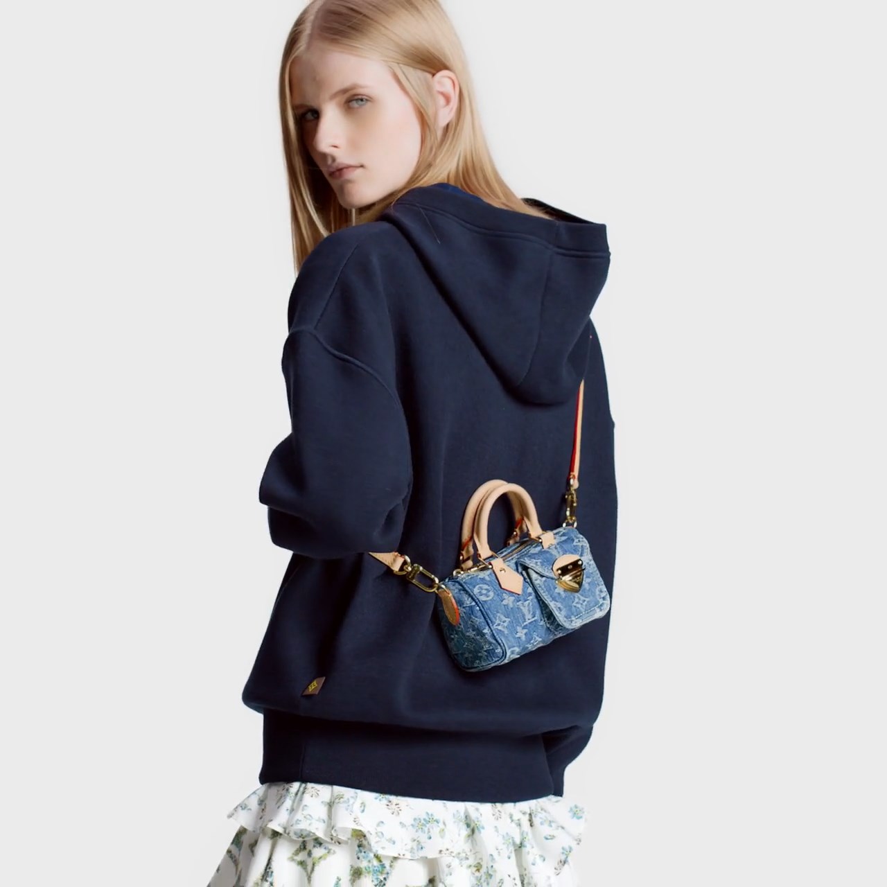 Louis Vuitton M82950 Nano Speedy Denim Blue Louis Vuitton M82950 Nano Speedy Denim Blue