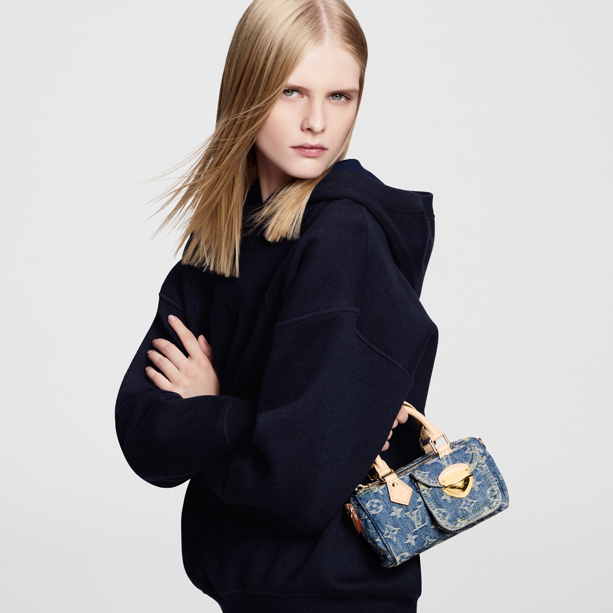 Louis Vuitton M82950 Nano Speedy Denim Blue Louis Vuitton M82950 Nano Speedy Denim Blue