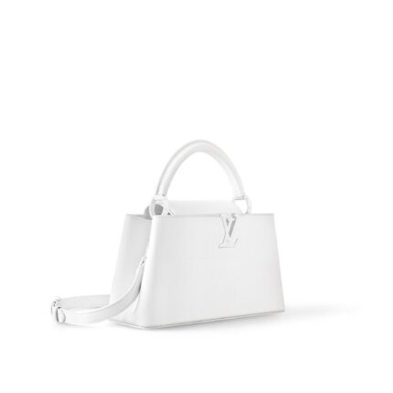 Louis Vuitton M23948 Capucines East-West MM Optic White