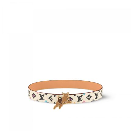 Louis Vuitton X Tyler M8650T Monogram Craggy 40mm Reversible Belt Cream